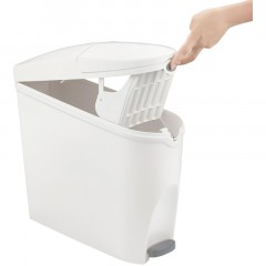 Ведро мусорное с педалью Luscan Slim 20 л, белое, пластик - фото 4