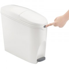 Ведро мусорное с педалью Luscan Slim 20 л, белое, пластик - фото 5