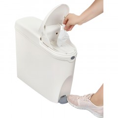 Ведро мусорное с педалью Luscan Slim 20 л, белое, пластик - фото 7