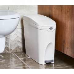 Ведро мусорное с педалью Luscan Slim 20 л, белое, пластик - фото 8