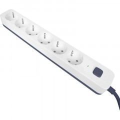 Сетевой фильтр Powercom SP-06W 5,0 м (6 розеток) белый/серый Сетевой фильтр Powercom SP-06W 5,0 м (6 розеток) белый/серый - фото 2