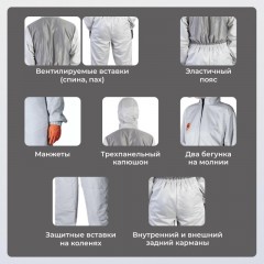 Комбинезон многоразовый защитный Jeta Safety JPC-175 Carbo-Master, р.XL Комбинезон многоразовый защитный Jeta Safety JPC-175 Carbo-Master, р.XL - фото 3