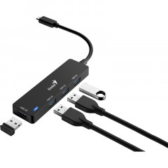 Разветвитель USB Genius UH-400, (USB хаб) ,черный Разветвитель USB Genius UH-400, (USB хаб) ,черный - фото 3