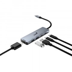 Разветвитель USB Genius UH-500, (USB хаб), серый Разветвитель USB Genius UH-500, (USB хаб), серый - фото 3