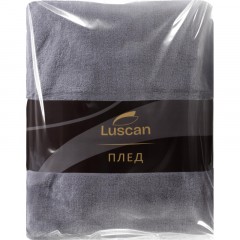 Плед микрофибра Luscan, серый 200х220 Плед микрофибра Luscan, серый 200х220 - фото 5