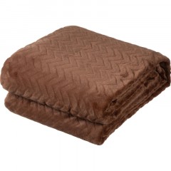 Плед микрофибра Luscan, фактура кофейный 200х220