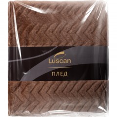 Плед микрофибра Luscan, фактура кофейный 200х220 - фото 5