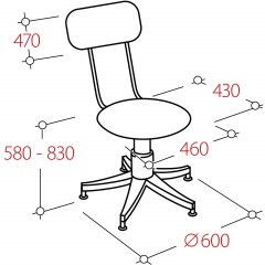 Кресло кассира UN_Regal gtsN3 ring base, вы с.база,ткань черная С-11x - фото 3