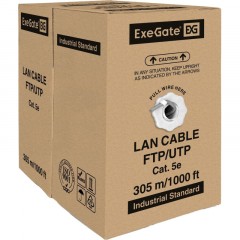 Кабель ExeGate UTP4-C5e-CU-S25-IN -LSZH-GR-305-FLUKE UTP - фото 3