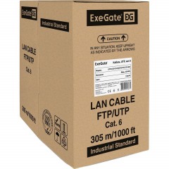 Кабель ExeGateUTP4-C6-CU-S23-IN-PVC-GY-305-FLUKE UTP - фото 2