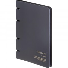 Тетрадь общая, BS, А5, 120л., клетка, кольца, Believe, черный N4761 - фото 2