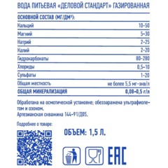 Вода питьевая Деловой Стандарт газ ПЭТ 1,5л - фото 3