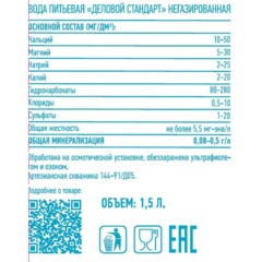 Вода питьевая Деловой Стандарт негаз пэт 1,5л - фото 2