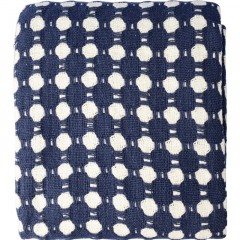 Покрывало из хлопка Polka dots темно-синего цвета Essential, 180х250 см Покрывало из хлопка Polka dots темно-синего цвета Essential, 180х250 см - фото 4