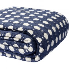 Покрывало из хлопка Polka dots темно-синего цвета Essential, 180х250 см Покрывало из хлопка Polka dots темно-синего цвета Essential, 180х250 см - фото 5