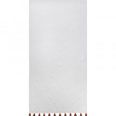 Полотенце банное белое, с кисточками цвета красной глины Essential, 70х140 Полотенце банное белое, с кисточками цвета красной глины Essential, 70х140 - фото 2