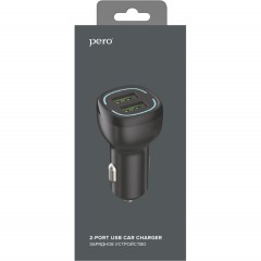 Зарядное устройство автомобильное PERO AC04 2USB 2.4A AUTOMAX, черное - фото 2