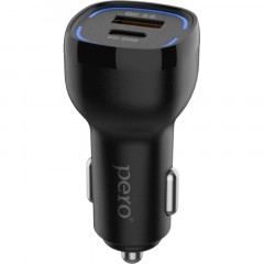 Зарядное устройство автомобильное PERO AC05 USB-A QC3.0/USB-C PD/38W/черное Зарядное устройство автомобильное PERO AC05 USB-A QC3.0/USB-C PD/38W/черное - фото 2