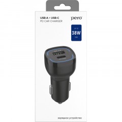 Зарядное устройство автомобильное PERO AC05 USB-A QC3.0/USB-C PD/38W/черное Зарядное устройство автомобильное PERO AC05 USB-A QC3.0/USB-C PD/38W/черное - фото 7