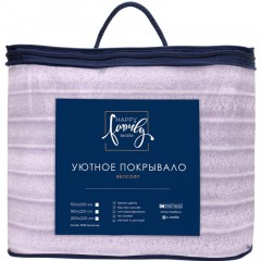 Покрывало 150x200 Happy Family велсофт Волна г/к №20 лиловый Покрывало 150x200 Happy Family велсофт Волна г/к №20 лиловый - фото 4
