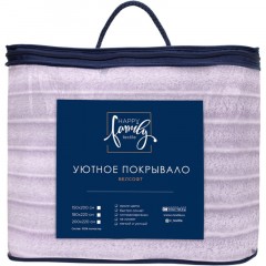 Покрывало 180x220 Happy Family велсофт Волна г/к №20 лиловый Покрывало 180x220 Happy Family велсофт Волна г/к №20 лиловый - фото 4