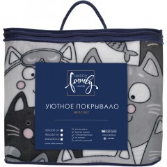 Покрывало 150x200 Happy Family велсофт Котики Покрывало 150x200 Happy Family велсофт Котики - фото 5