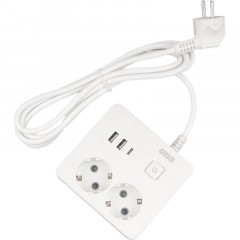 Удлинитель Power Cube, 2р/1.9м выкл.,3USB, 3.5кВт, 16А,3x1,0 белый(PC-1-2M) Удлинитель Power Cube, 2р/1.9м выкл.,3USB, 3.5кВт, 16А,3x1,0 белый(PC-1-2M) - фото 2