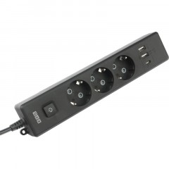 Удлинитель Power Cube, 3р/1.9м выкл.,3USB, 3.5кВт,16А,3x1,0 черн(PC-6B-2M) - фото 4