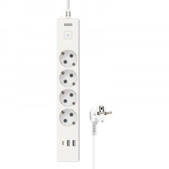 Удлинитель Power Cube, 4р/1.9м выкл.,3USB, 3.5кВт,16А,3x1,0 белый(PC-6-2M) - фото 5