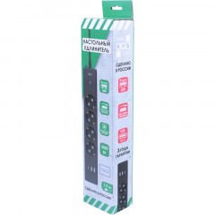 Удлинитель Power Cube, 4р/1.9м выкл.,3USB, 3.5кВт,16А,,3x1,0 черн(PC-7B-2M) - фото 6