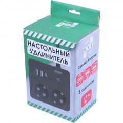 Удлинитель Power Cube, 2р,3USB, 3500 Вт, 16А,1.9 м, 3x1,0 черн.(PC-1B-2M) Удлинитель Power Cube, 2р,3USB, 3500 Вт, 16А,1.9 м, 3x1,0 черн.(PC-1B-2M) - фото 3