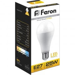Лампа светодиодная Feron LB-100 Шар E27 25W 175-265V 2700K(25790) Лампа светодиодная Feron LB-100 Шар E27 25W 175-265V 2700K(25790) - фото 3