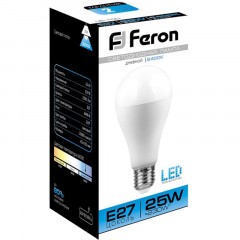 Лампа светодиодная Feron LB-100 Шар E27 25W 175-265V 6400K(25792) Лампа светодиодная Feron LB-100 Шар E27 25W 175-265V 6400K(25792) - фото 3