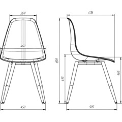 Стул EAMES PLAST HN BLACK (BOX-4) (KM) RU K01 белый/черный - фото 3