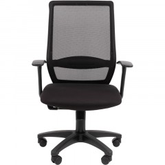Кресло VT_EChair-672 TC ткань/сетка черный, пластик Кресло VT_EChair-672 TC ткань/сетка черный, пластик - фото 2