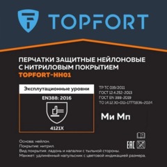 Перчатки защитные TOPFORT НН01 нейлон с нитриловым покрытием р.8 - фото 4