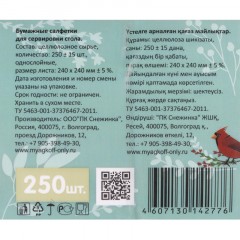 Салфетки бумажные сервировочные Новинка ЭКО белые 1сл 24х24см 250л 15пач/уп - фото 4