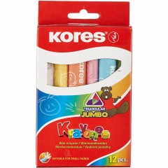 Мелки восковые 12цв трехгранные KRAYONES Jumbo Kores 33141.02