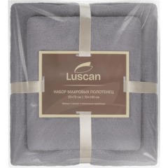 Набор полотенец махровых Luscan 300г/м2, 35x75/70x140 см серый - фото 5