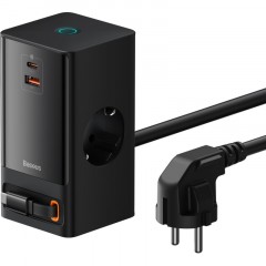 Зарядное устройство сетевое Baseus PSLR000301 2AC+1A+1C retr 65W черный Зарядное устройство сетевое Baseus PSLR000301 2AC+1A+1C retr 65W черный - фото 3