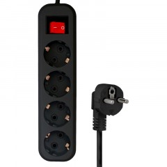 Сетевой фильтр PROGIX SF4PB2 4р/2м черный, 3х0,75мм, 10А/2000Вт - фото 3
