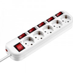 Сетевой фильтр Buro 500SH-5-SW-W 5м (5 розеток) белый (коробка) Сетевой фильтр Buro 500SH-5-SW-W 5м (5 розеток) белый (коробка) - фото 3