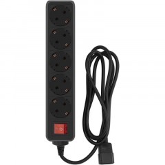 Сетевой фильтр PC Pet AP01006-E-B 1.8м (5 розеток) черный (пакет) Сетевой фильтр PC Pet AP01006-E-B 1.8м (5 розеток) черный (пакет) - фото 2