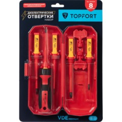 Набор отверток диэлектрических Topfort 8 предметов (VDE 578208) - фото 10