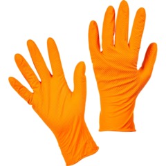 Перчатки одноразовые нитрил Steel Grip цв.оранжевый (50 пар/уп)р.М,ПС - фото 5