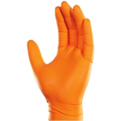 Перчатки одноразовые нитрил Steel Grip цв.оранжевый (50 пар/уп)р.М,ПС - фото 7