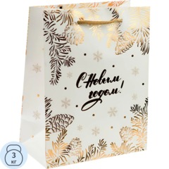 Пакет подарочный 18x23x10см(M)Новогодние узоры  ПКП-6643 НГ