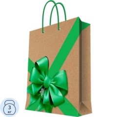 Пакет бумажный крафт 26x33x10см арт.93577FE НГ