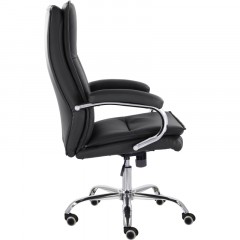 Кресло UP_EChair СН-701 Куба В хром ХДП Ср S-0401 (черный) - фото 3