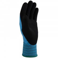 Перчатки трикотажные утепл. с дв.латекс. JetaSafety JLW-601-XL голубые р.XL - фото 4